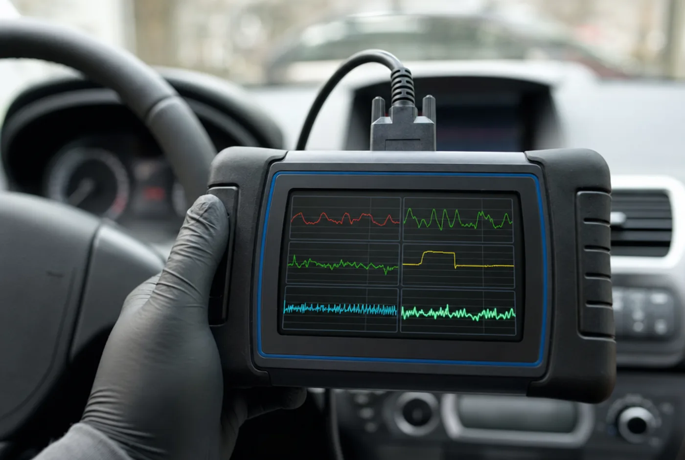 A diagnostic scan tool showing live sensor data